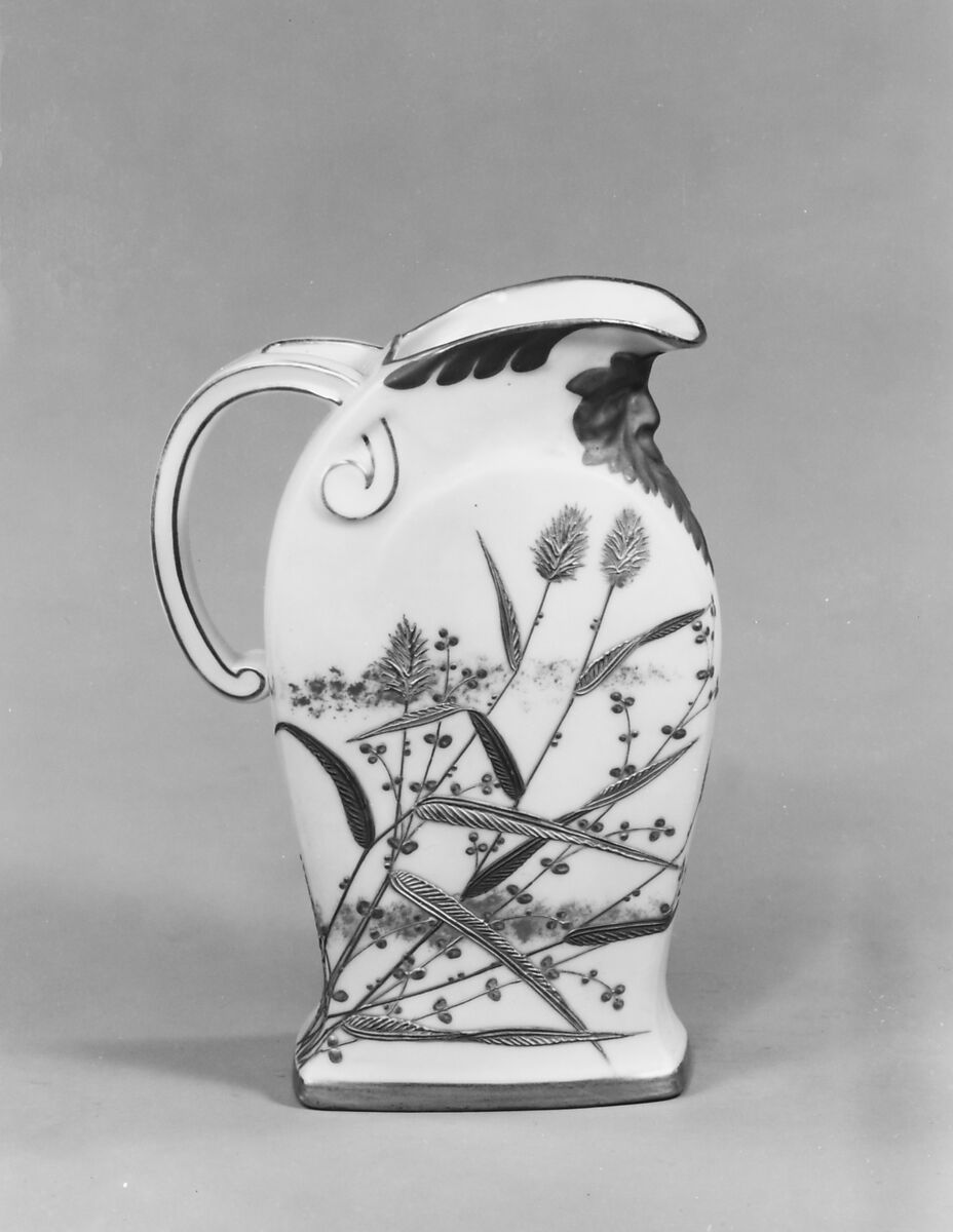 Pitcher, Ott and Brewer (American, Trenton, New Jersey, 1871–1893), Porcelain, American
