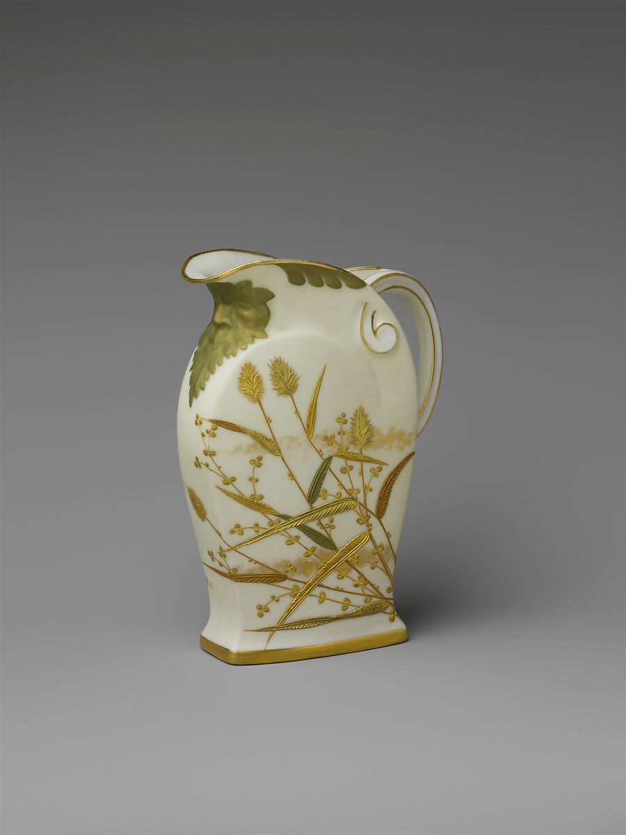 Pitcher, Ott and Brewer (American, Trenton, New Jersey, 1871–1893), Porcelain, American 