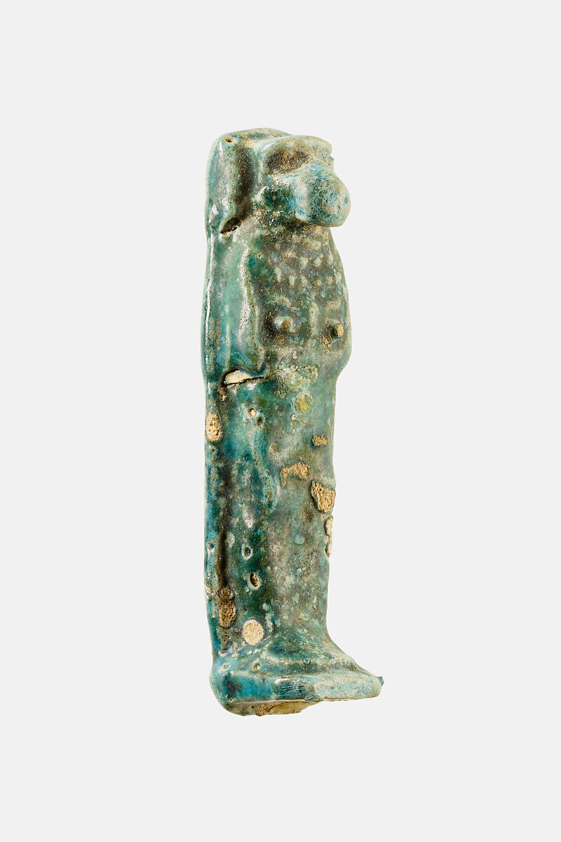 Amulet depicting one of the four sons of Horus, Hapy, Faience