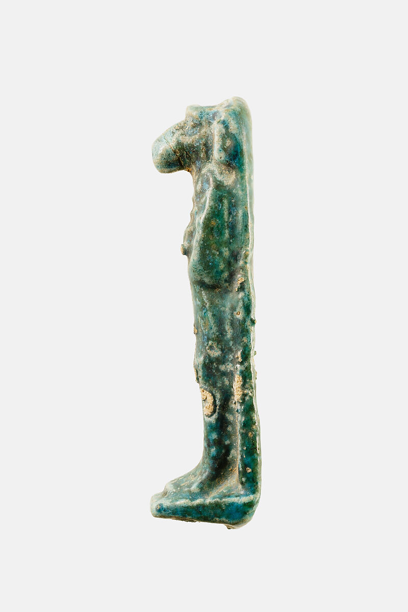 Amulet depicting one of the four sons of Horus, Hapy, Faience
