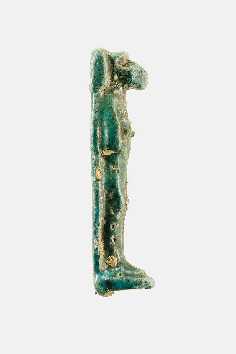 Amulet depicting one of the four sons of Horus, Hapy, Faience