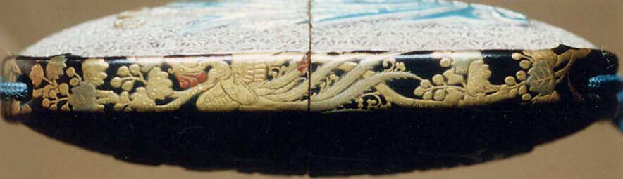 Case (Inrō) with Design of Pottery Plaques, Sides decorated with pottery plaques; netsuke of jade, Japan