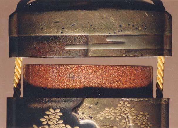 Case (Inrō) with Design of Thatched Buildings Beside River Landscape, Lacquer, roiro, hirame, gold and silver hiramakie, takamakie and kirigane; Interior: nashiji and fundame, Japan