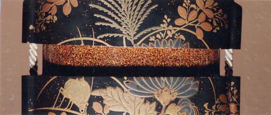 Case (Inrō) with Design of Insects beside Flowering Autumn Grasses, Lacquer, roiro, gold and silver hiramakie, nashiji; Interior: nashiji and fundame, Japan