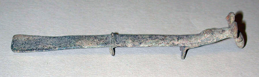 Lime Spatula with Animal Head, Bronze, Indonesia 