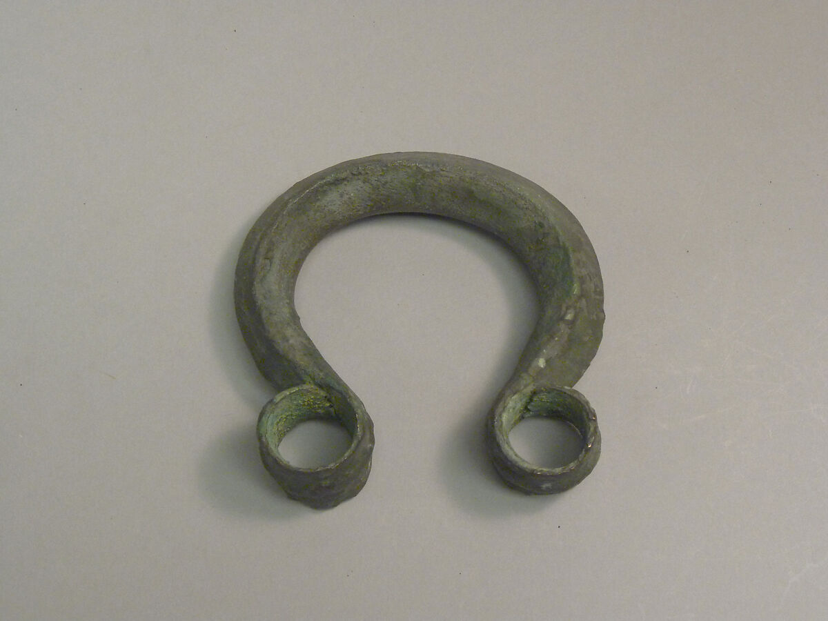 Pellet Bangle with Textile Remnant, Bronze, Indonesia (Ban Chiang) 