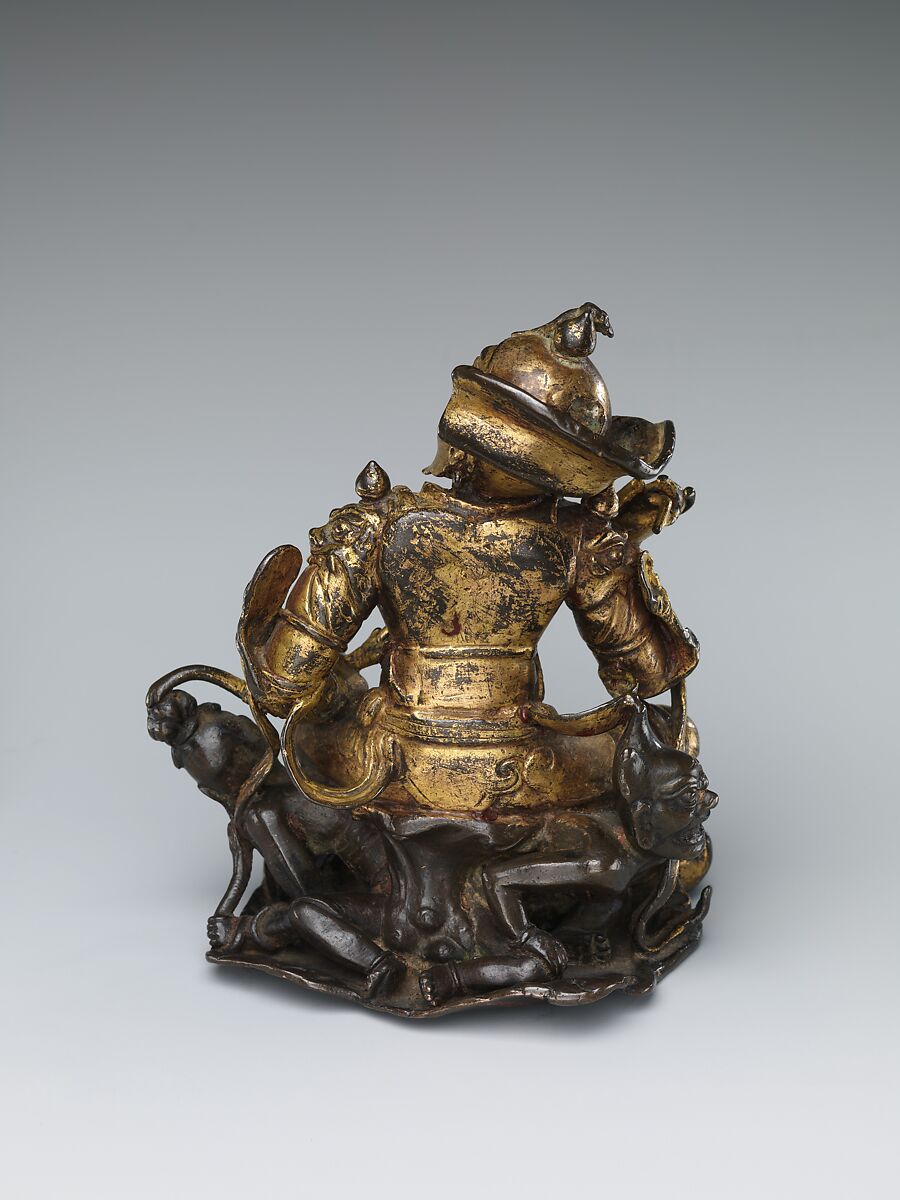 Guardian Protector of the East (Dongfang chiguo tianwang), Partially gilt arsenical bronze; lost-wax cast, China