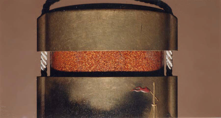 Case (Inrō) with Design of Waves and Clouds (obverse); Person Standing on Stern of Boat (reverse), Lacquer, kinji, nashiji, gold and colored hiramakie, takamakie, kirigane; Interior: nashiji and fundame, Japan