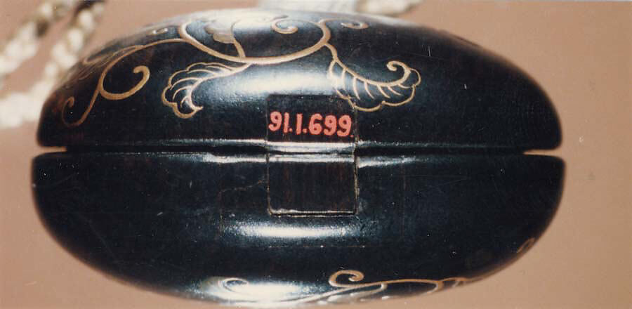 Case (Inrō) with Design of Nanban Flowers, Lacquer, dark wood, gold, silver, brown and green takamakie; Interior: plain, drawers, ivory handles, Japan