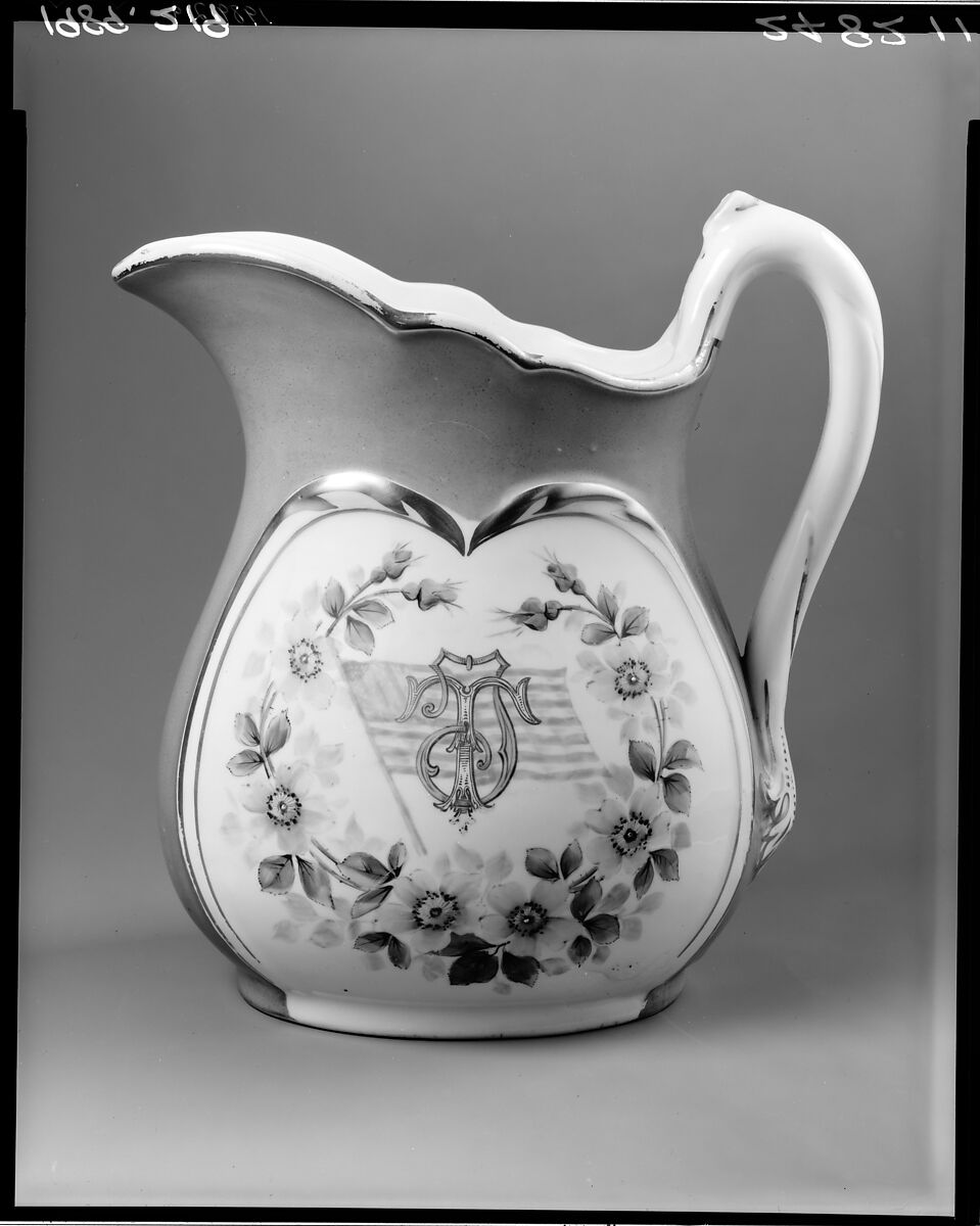 Pitcher, Greenwood Pottery Company (American, Trenton, New Jersey, 1861–1933), Porcelain, overglaze enamel decoration and gilding, American