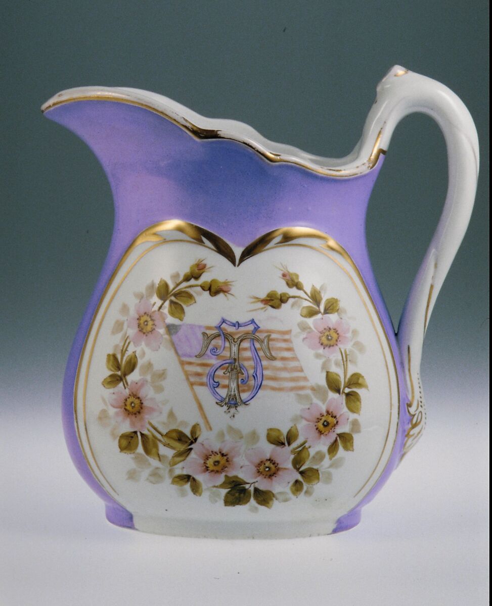 Pitcher, Greenwood Pottery Company (American, Trenton, New Jersey, 1861–1933), Porcelain, overglaze enamel decoration and gilding, American
