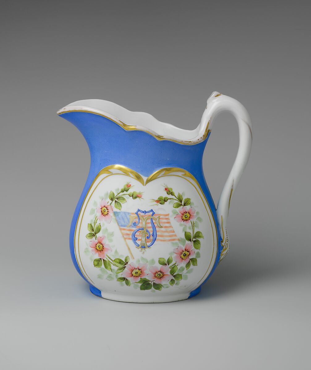 Pitcher, Greenwood Pottery Company (American, Trenton, New Jersey, 1861–1933), Porcelain, overglaze enamel decoration and gilding, American 