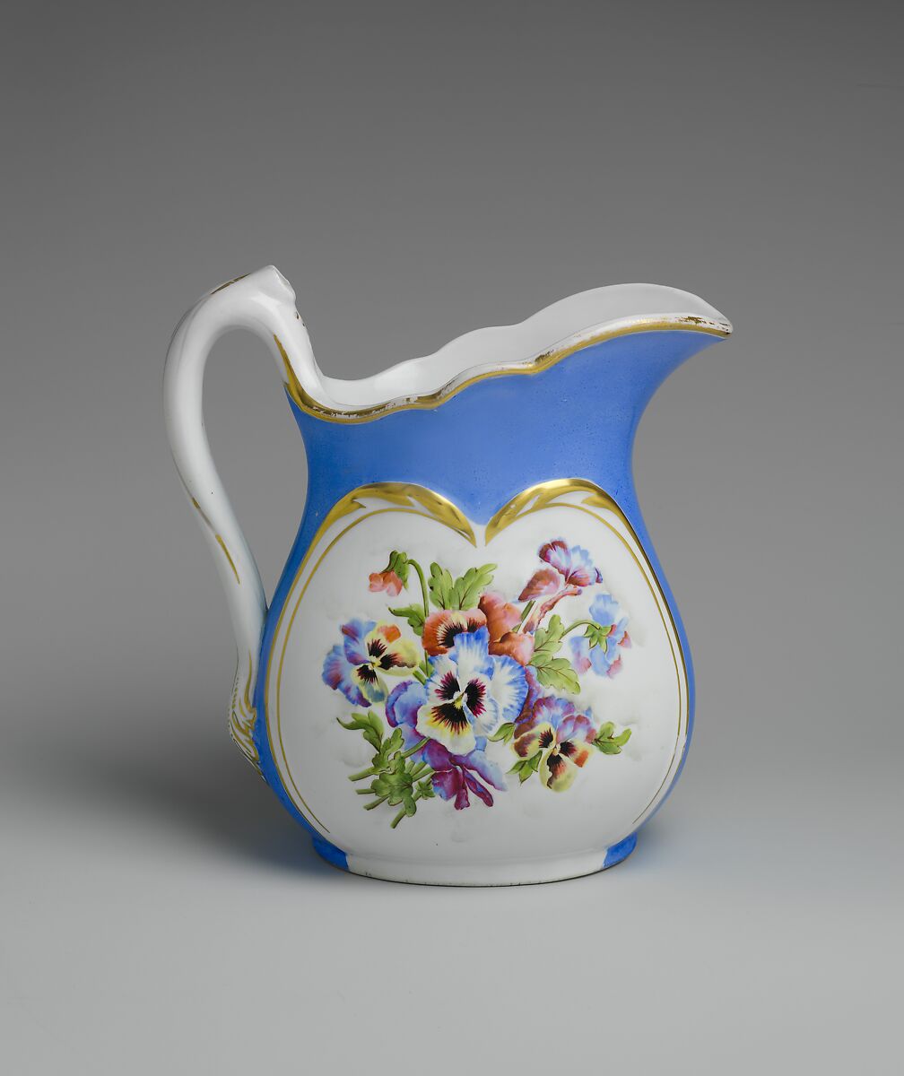 Pitcher, Greenwood Pottery Company (American, Trenton, New Jersey, 1861–1933), Porcelain, overglaze enamel decoration and gilding, American