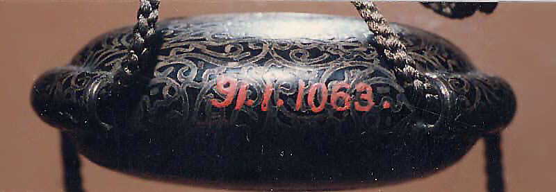 Case (Inrō), Lacquered wood with silver metal thread applied over metal ground, Japan