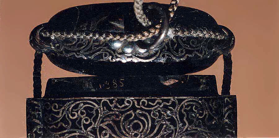 Case (Inrō), Lacquered wood with silver metal thread applied over metal ground, Japan