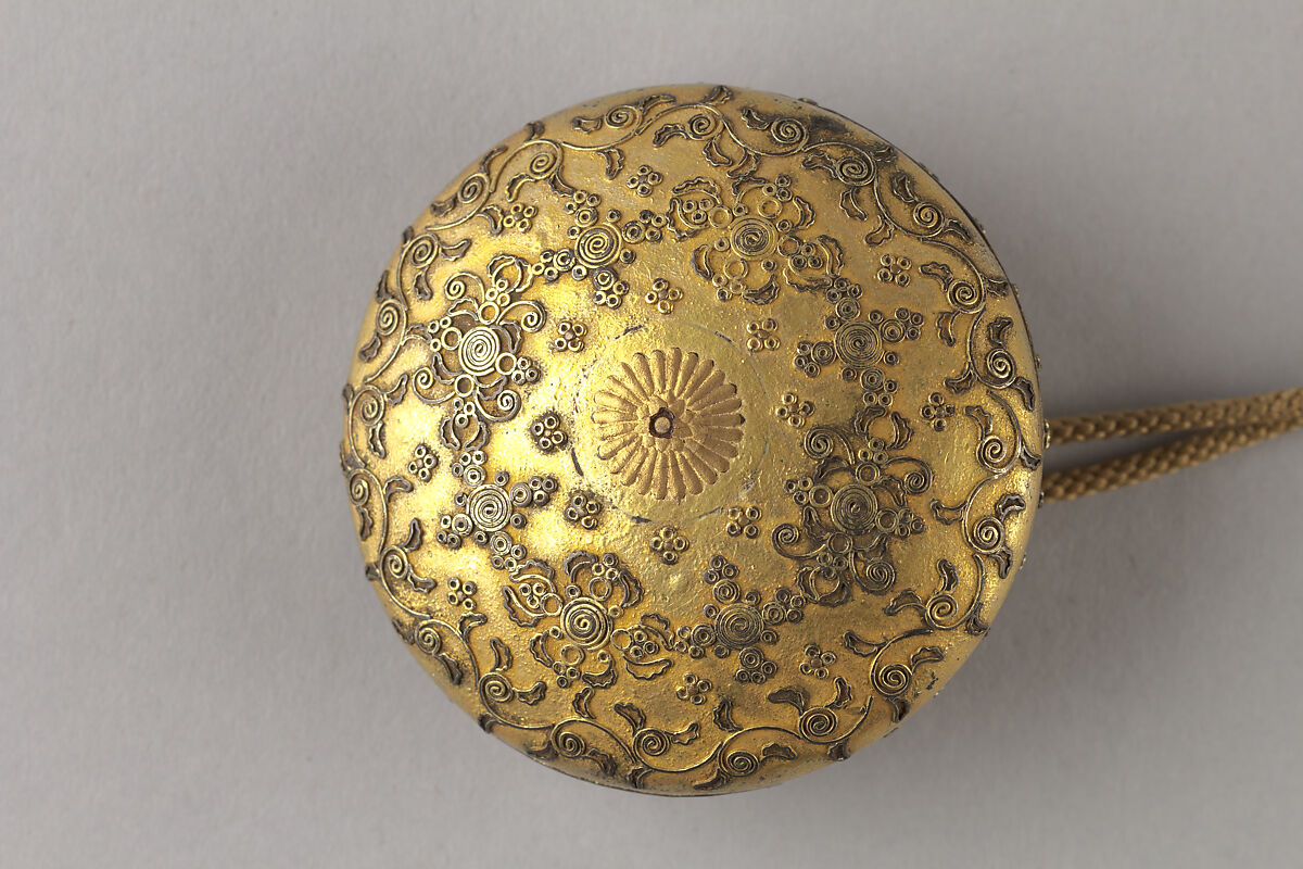 Tobacco Box and Netsuke, Brass, Japan