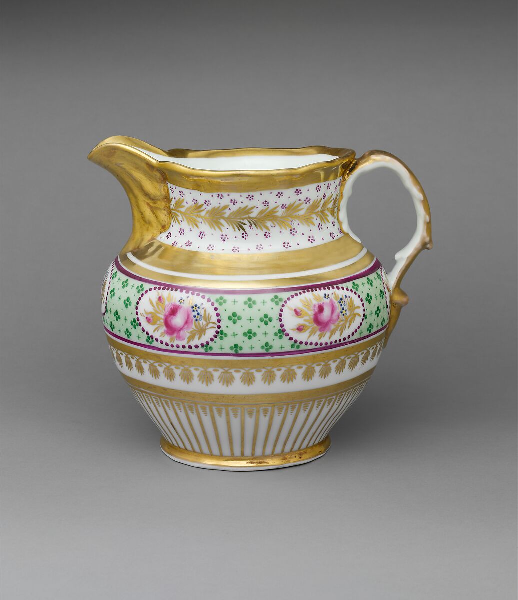 Pitcher, Tucker Factory (1826–1838), Porcelain, American 