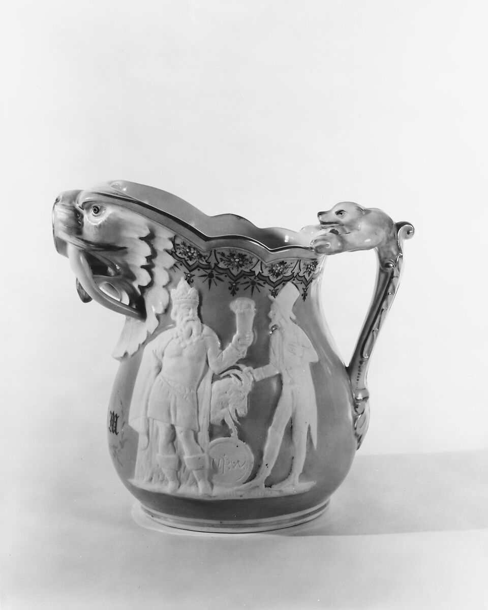 Pitcher, Union Porcelain Works (American, 1863–1922), Porcelain, American