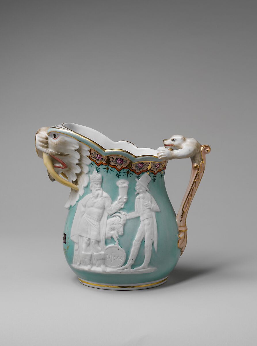 Pitcher, Union Porcelain Works (1863–1922), Porcelain, American 