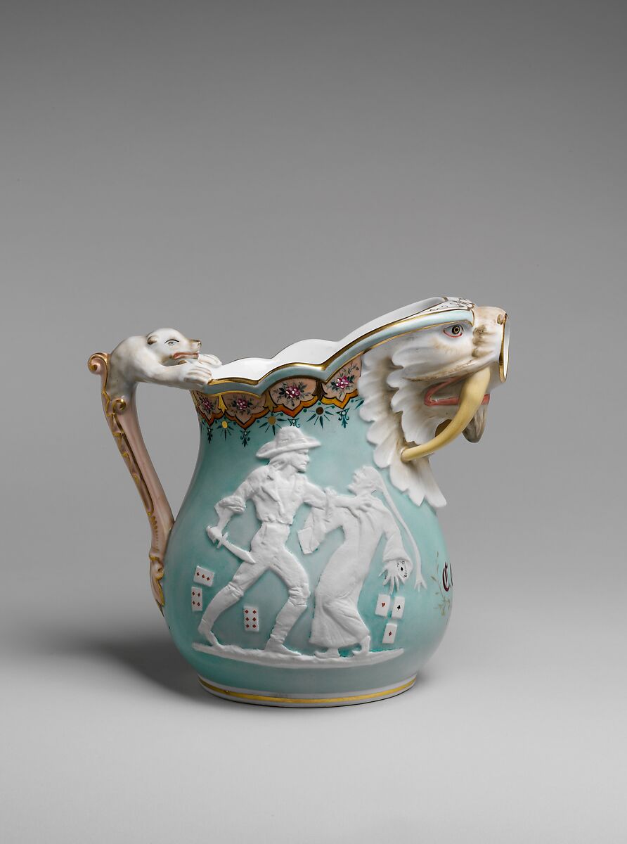 Pitcher, Union Porcelain Works (American, 1863–1922), Porcelain, American