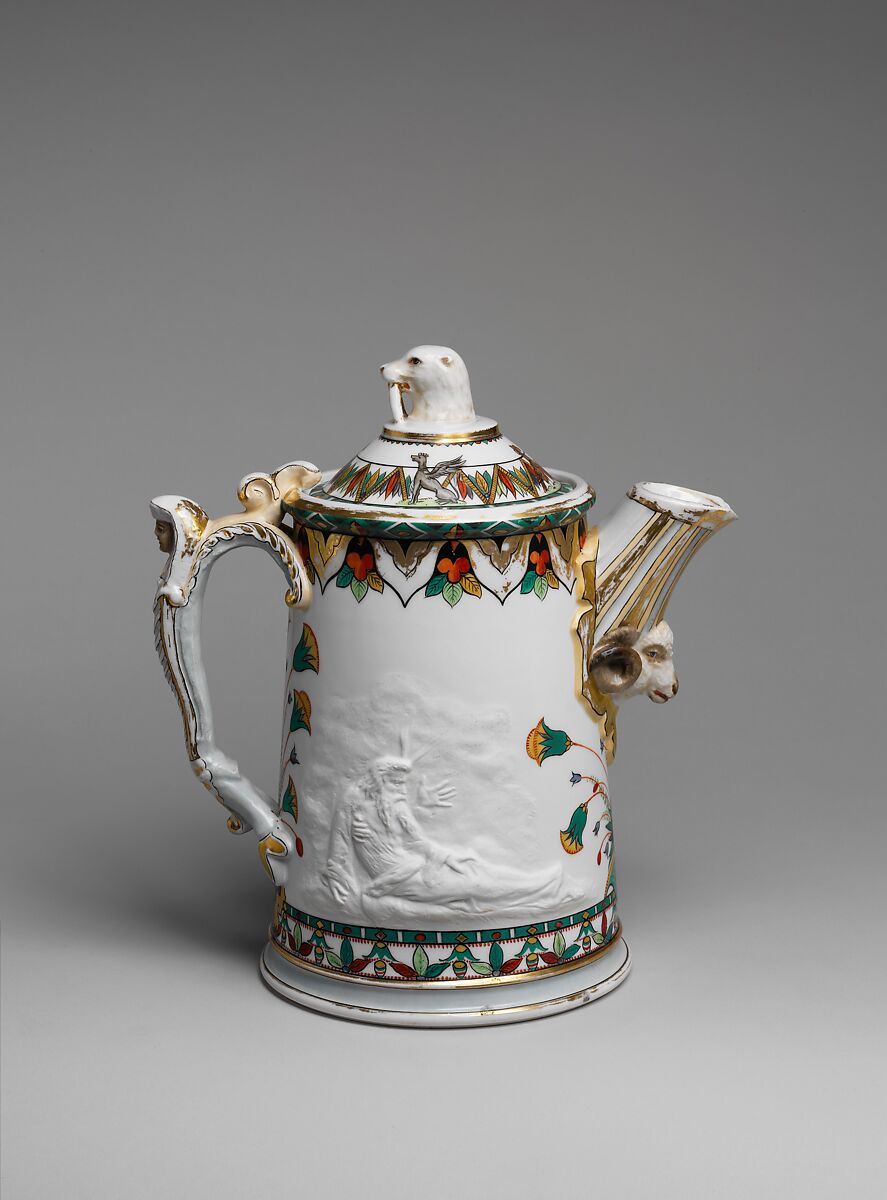 Pitcher, Union Porcelain Works (American, 1863–1922), Porcelain, American