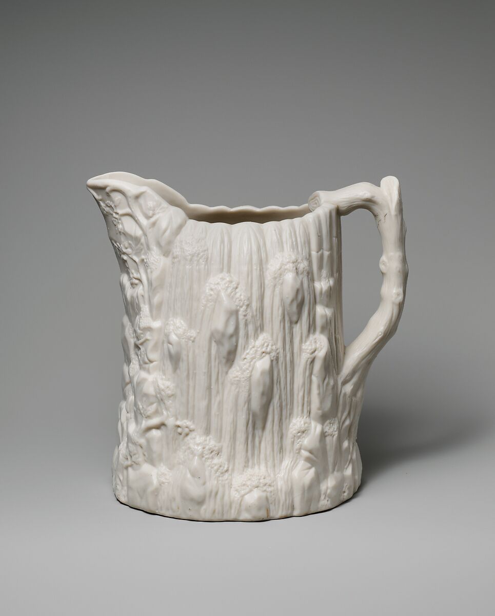 Pitcher, United States Pottery Company (1852–58), Parian porcelain, American 