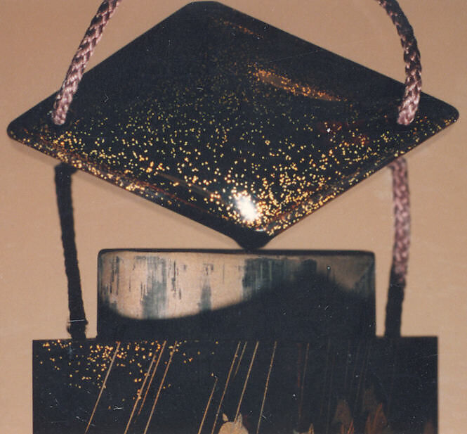 Case (Inrō) with Design of Fox Wedding Procession, Lacquer, roiro, gold and colored togidashi, nashiji; Interior: silver lacquer, roiro and fundame, Japan