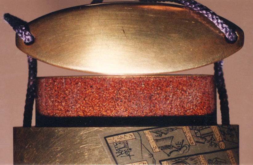 Case (Inrō) with Design of Game Board Showing the Fifty-Three Stations of the Tokaidō, Lacquer, kinji, sumie togidashi; Interior: nashiji and fundame, Japan