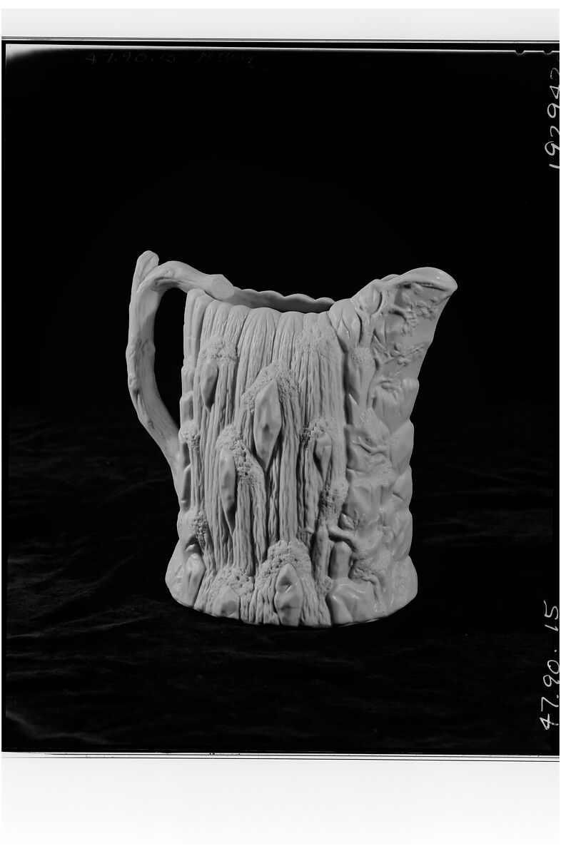 Pitcher, United States Pottery Company (1852–58), Parian porcelain, American