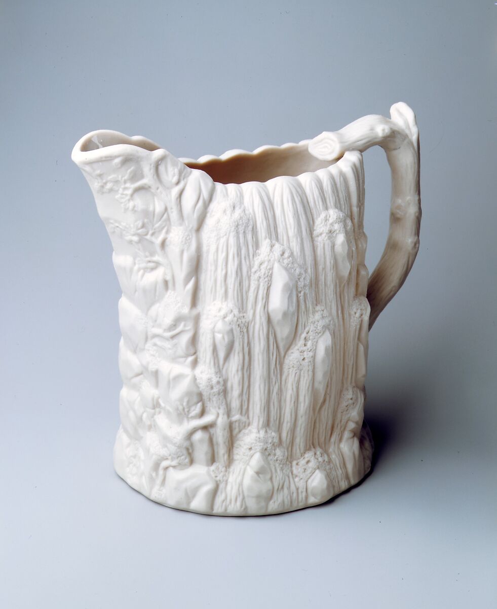 Pitcher, United States Pottery Company (1852–58), Parian porcelain, American 