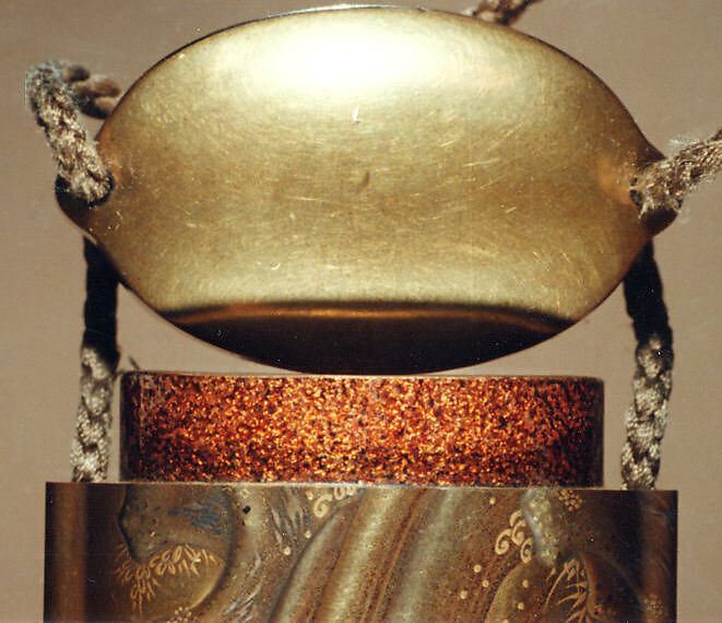 Case (Inrō) with Design of Tortoises on Rocks (obverse); Tortoises Swimming beneath a Waterfall (reverse), Lacquer, fundame, gold, silver and brown hiramakie, gold foil, kirigane; Interior: nashiji and fundame, Japan