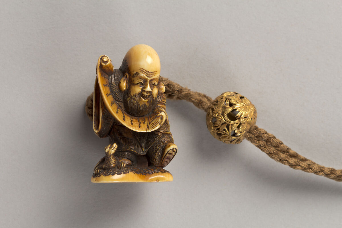 Case (Inrō) with Design of Tortoises on Rocks (obverse); Tortoises Swimming beneath a Waterfall (reverse), Lacquer, fundame, gold, silver and brown hiramakie, gold foil, kirigane; Interior: nashiji and fundame, Japan