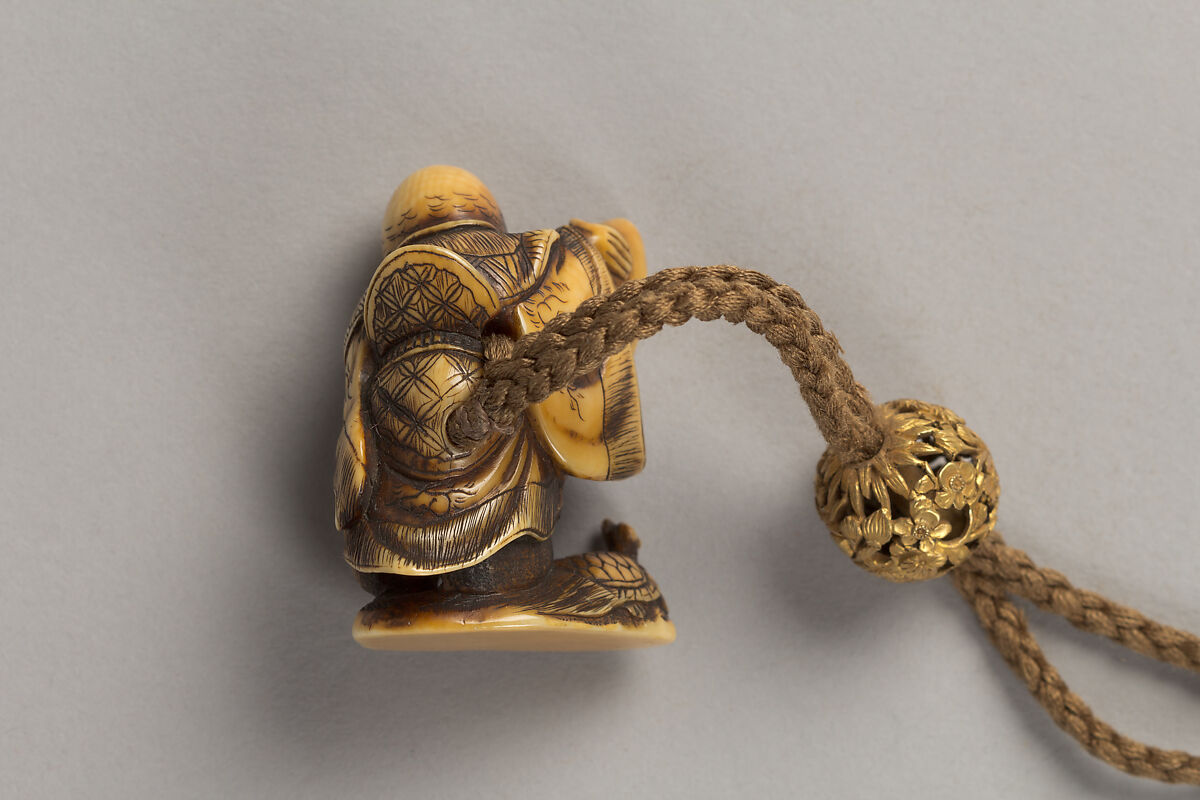 Case (Inrō) with Design of Tortoises on Rocks (obverse); Tortoises Swimming beneath a Waterfall (reverse), Lacquer, fundame, gold, silver and brown hiramakie, gold foil, kirigane; Interior: nashiji and fundame, Japan