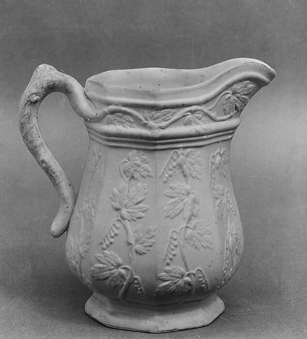 Pitcher, United States Pottery Company (1852–58), Parian porcelain, American 