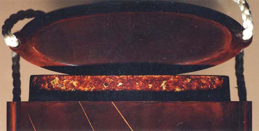 Case (Inrō) with Design of Fox Wedding Procession in Rain, Lacquer, dark brown, gold and colored hiramakie, takamakie, nashiji, kirigane; Interior: gyobu nashiji and fundame, Japan