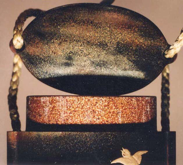 Case (Inrō) with Design of Birds in Flight above Flowering Iris (obverse); Butterflies above Flowering Peony (reverse), Lacquer, roiro, gold and silver hiramakie, takamakie, nashiji, kirigane; Interior: nashiji and fundame, Japan