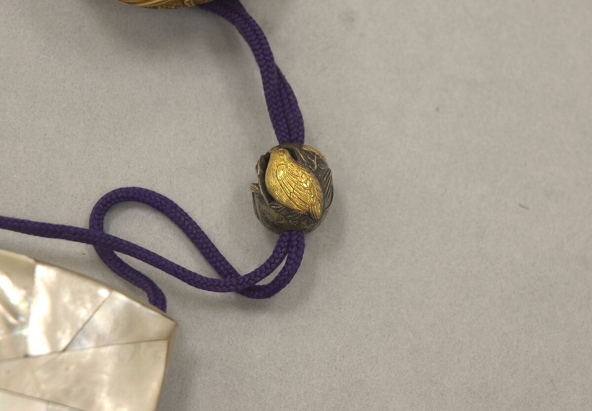 Inrō with Tanabata Story of the Weaver and the Herdboy, Nomura Kyūkoku (Japanese, active first half of the 19th century), Three cases; lacquered wood with gold hiramaki-e and ivory inlay on mother-of-pearl ground; Netsuke: carved ivory; flowers and grasses with silver butterflies; Ojime: silver and gold quail in autumn grasses, Japan