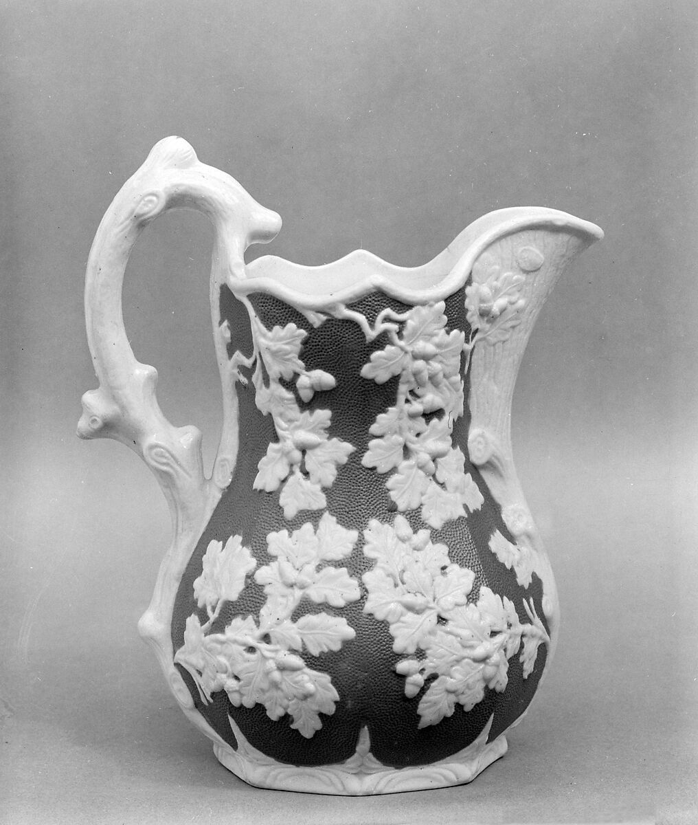 Pitcher, United States Pottery Company (1852–58), Parian porcelain, American 