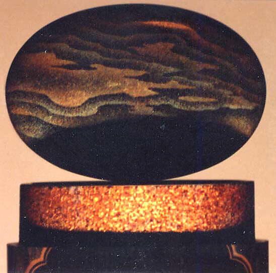 Case (Inrō) with Design of Narcissus and Saya Cover with Design of Plum, Lacquer, roiro, nashiji, gold and silver-blue togidashi, hiramakie; Interior: nashiji and fundame, Japan