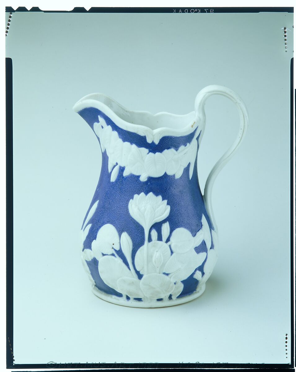 Pitcher, United States Pottery Company (1852–58), Parian porcelain, American