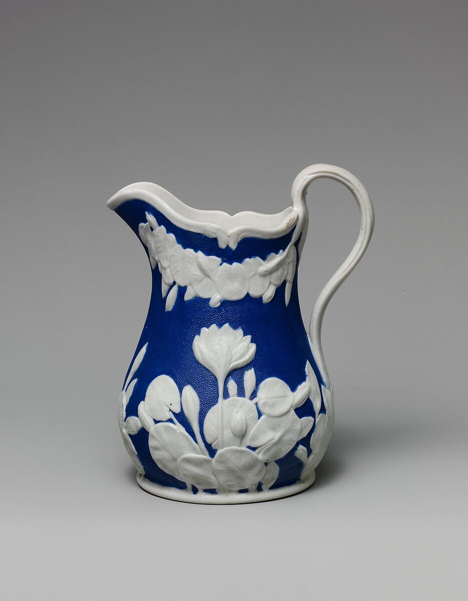 Pitcher, United States Pottery Company (1852–58), Parian porcelain, American 