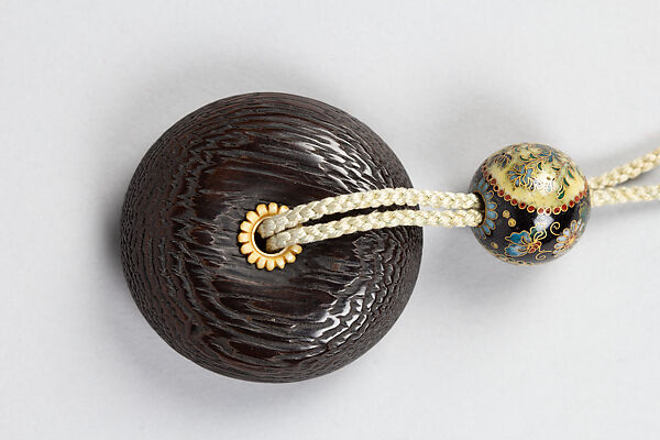 Case (Inrō) with Design of Peony and Cherry Tree (obverse); Peacock (reverse), Aogai shell and gold foil inlay on black lacquer, Japan