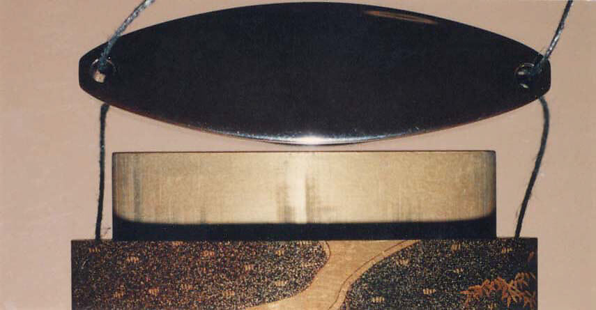 Case (Inrō) with Design of Pheasant on Path (obverse); Two Birds on Tree over Winding River (reverse), Lacquer, roiro, nashiji, gold and coloured togidashi; Interior: fundame, Japan