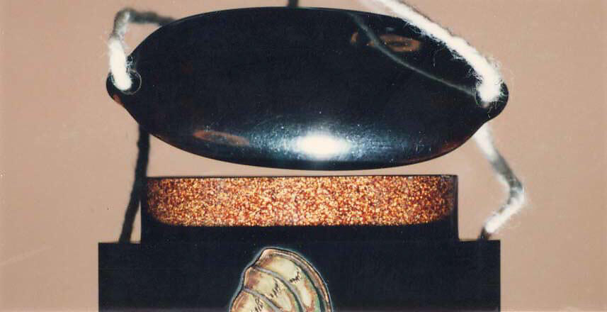 Case (Inrō) with Design of Moth and Butterflies beside Flowering Mustard Plant, Lacquer, roiro, gold takamakie, ceramic, raden inlay; Interior: nashiji and fundame, Japan