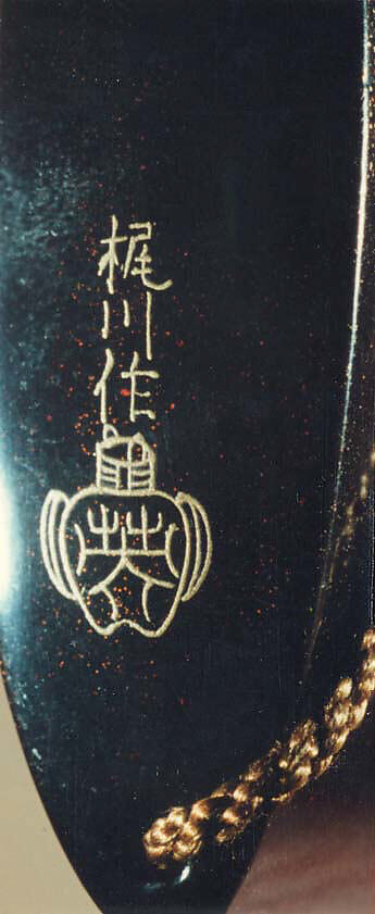 Case (Inrō) with Design of Rooster on Large Drum (obverse); Hen and Chicks (reverse), Lacquer, roiro, gold and coloured hiramakie, nashiji, gold foil, aogai inlay; Interior: nashiji and fundame, Japan