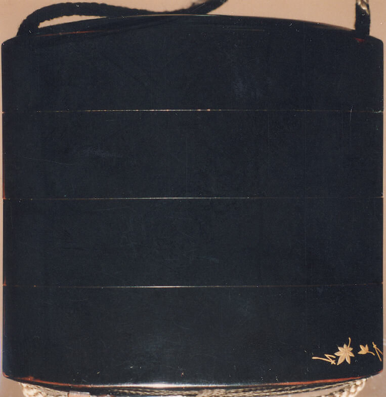 Case (Inrō) with Design of Stag and Deer beside Pines Needles and Maple Leaves, Lacquer, roiro, gold hiramakie, gold metal deer; Interior: gyobu nashiji and fundame, decoration, Japan