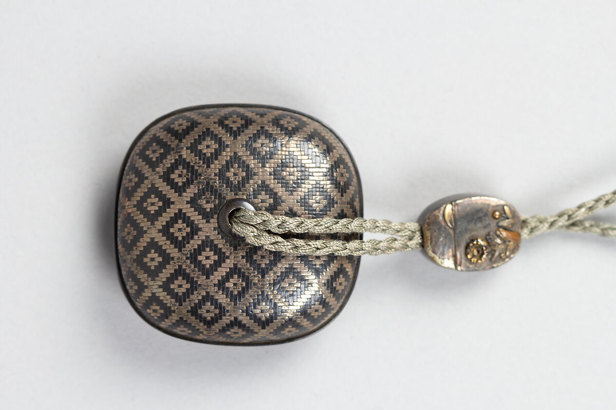 Case (Inrō) with Design of Narihira at Mount Fuji, from The Tales of Ise, Lacquer, kinji, gold and silver hiramakie, metal inlay, kirigane; Interior: gyobu nashiji and fundame, Japan