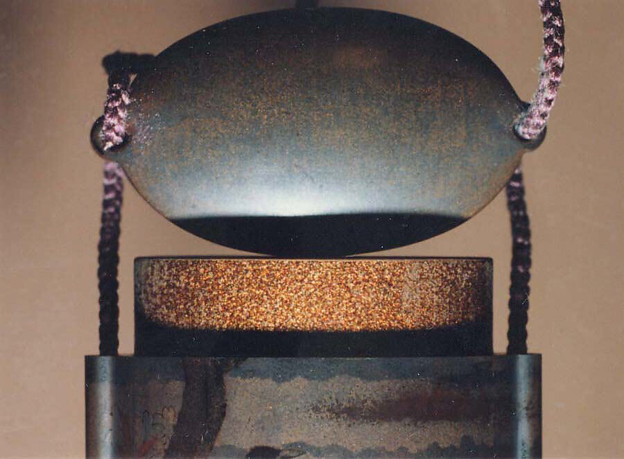 Inrō with Crows on Cherry Tree in Moonlight, Gold and silver lacquer ground with black and red togidashi maki-eNetsuke: fox-dancer; carved and lacquered wood, ivoryOjime: butterflies; cloisonné bead, Japan