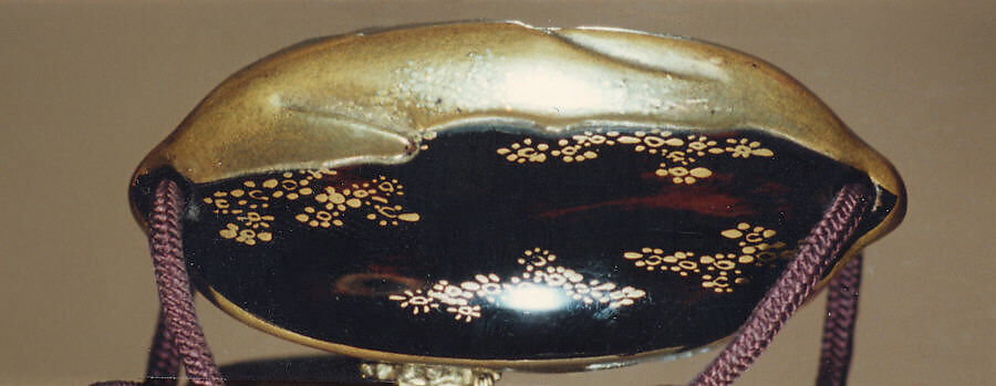 Case (Inrō) with Design of Chinese Lions (Karashishi) with Peonies and on Bridge, Lacquer, roiro, gold, red, silver hiramakie, takamakie, kirigane, gold metal; Interior: nashiji and fundame, Japan