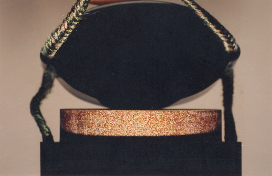 Case (Inrō) with Design of Parrot on Swing (obverse) Basket of Pomegranates (reverse), Lacquer, roiro, gold, silver and coloured togidashi; Interior: nashiji and fundame, Japan